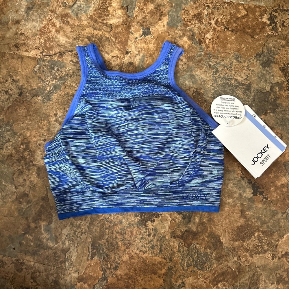 Jockey Sport Wireless Sports Bra Womens Size Small Blue Medium Impact Seamfree